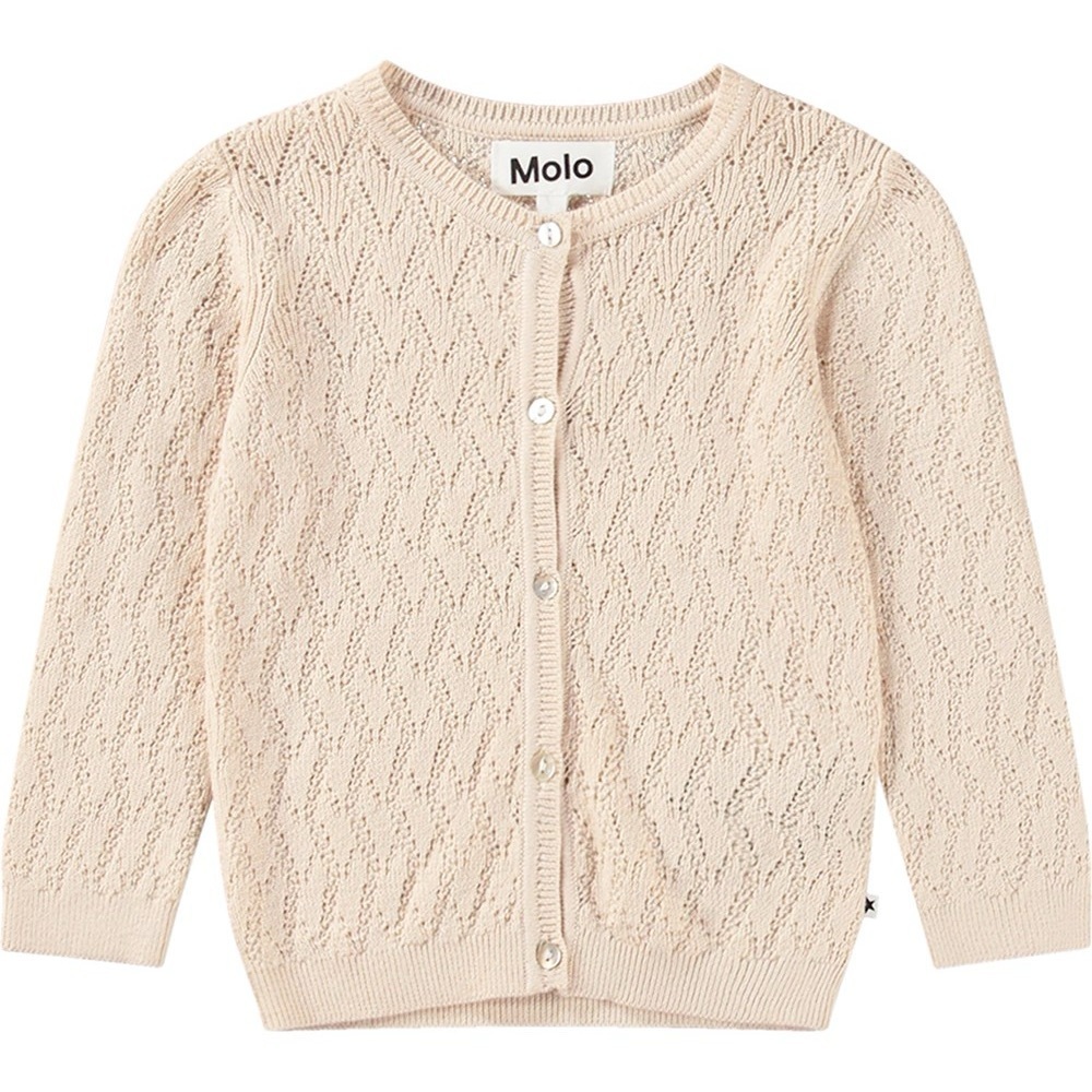 NWT MOLO baby gilli cardigan in whisper pink off white pear button size 3m